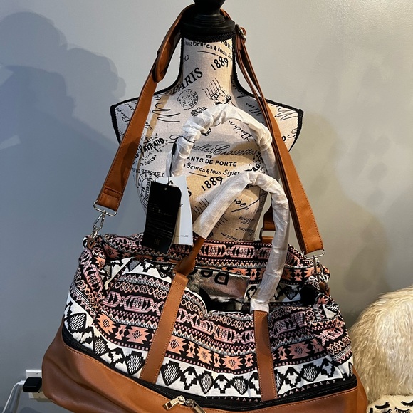 Patterned Brown and Black Women's Bag - Picture 2 of 3